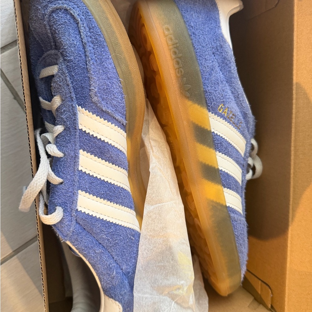 adidas Blue Gazelle Sneakers - comes with original box. Fits like an 8!